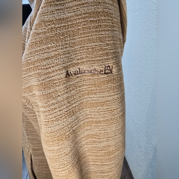AVALANCHE  Women's  Xl Brown Fleece Jacket Diagonal Neck Zipper Whit Pockets - Picture 11 of 13